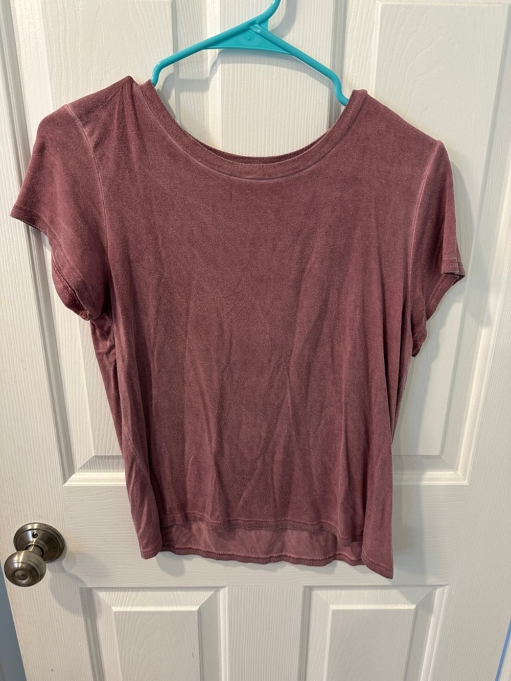 American Eagle Outfitters Short Sleeve Crewneck Top - Mauve